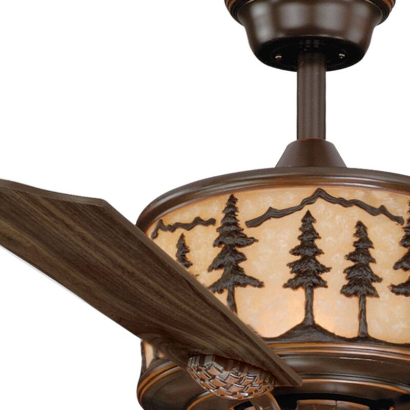 Yosemite 56-in Rustic Tree Bronze Ceiling Fan and Remote - 56-in W x 18-in H x 56-in D