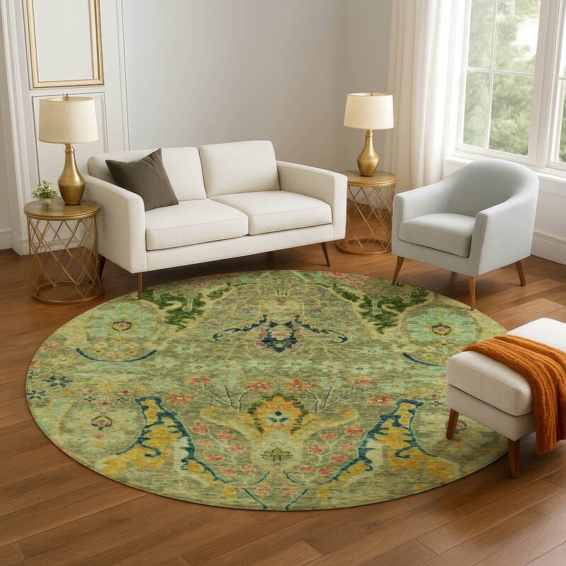 Premium Washable Super Soft Boho Chic Mayfield Rug - Green - 8' x 8'