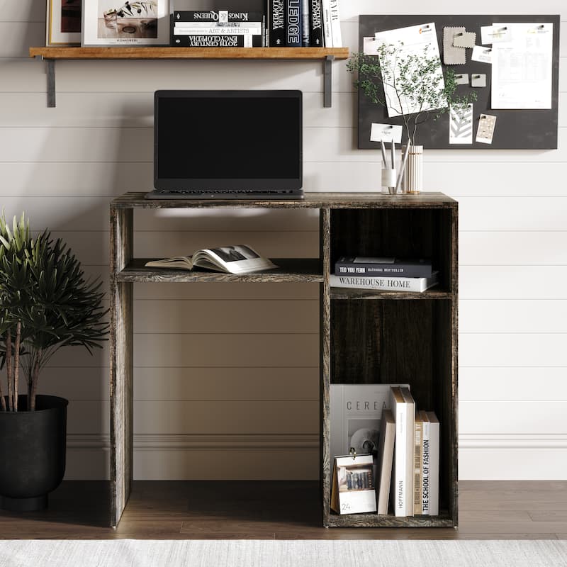 CraftPorch Classic Writing Table with Shelf Cabinet