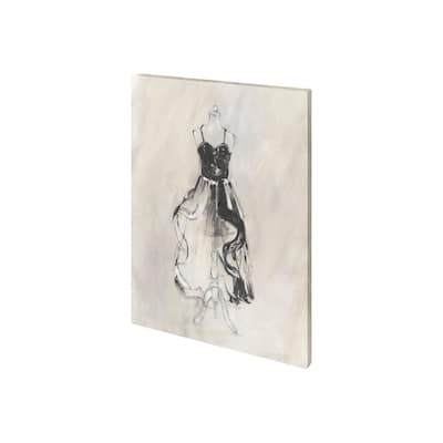 Black Evening Gown II (28 x 38) Canvas Art Print