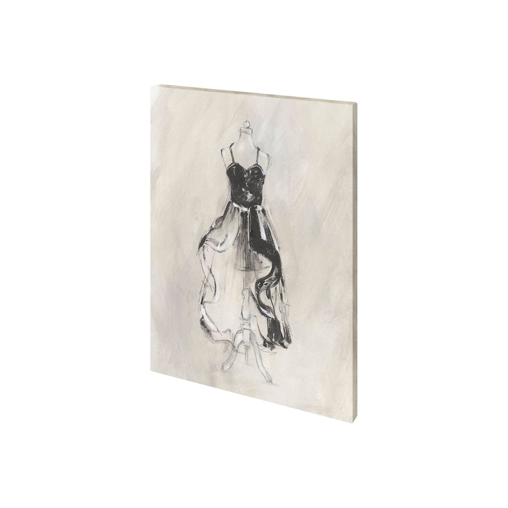 Black Evening Gown II (28 x 38) Canvas Art Print
