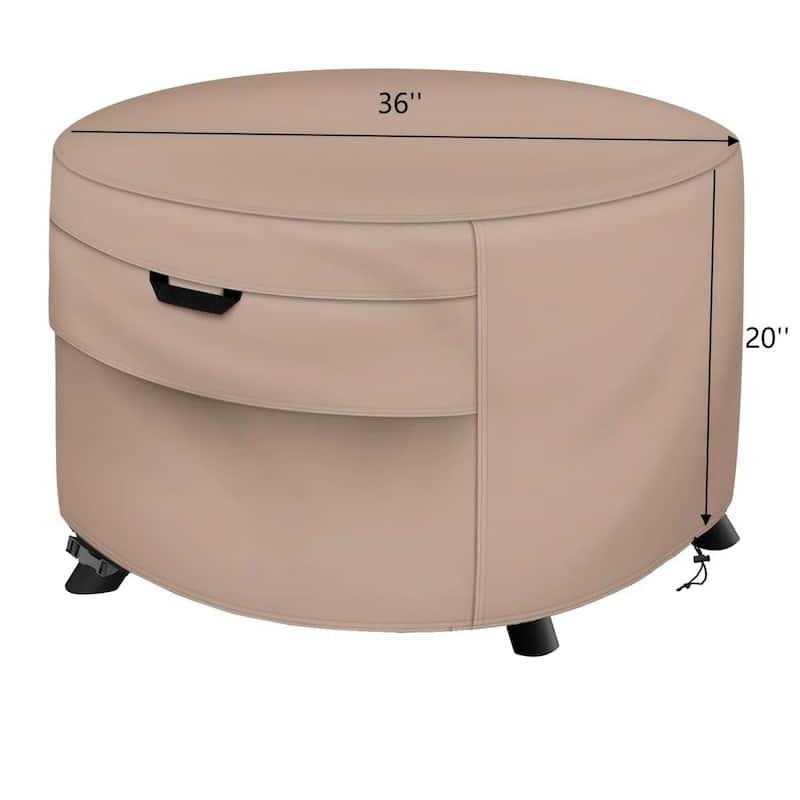 Heavy-Duty Round Fire Pit Cover - Waterproof, UV-Resistant & Tear-Proof with All-Weather Protection