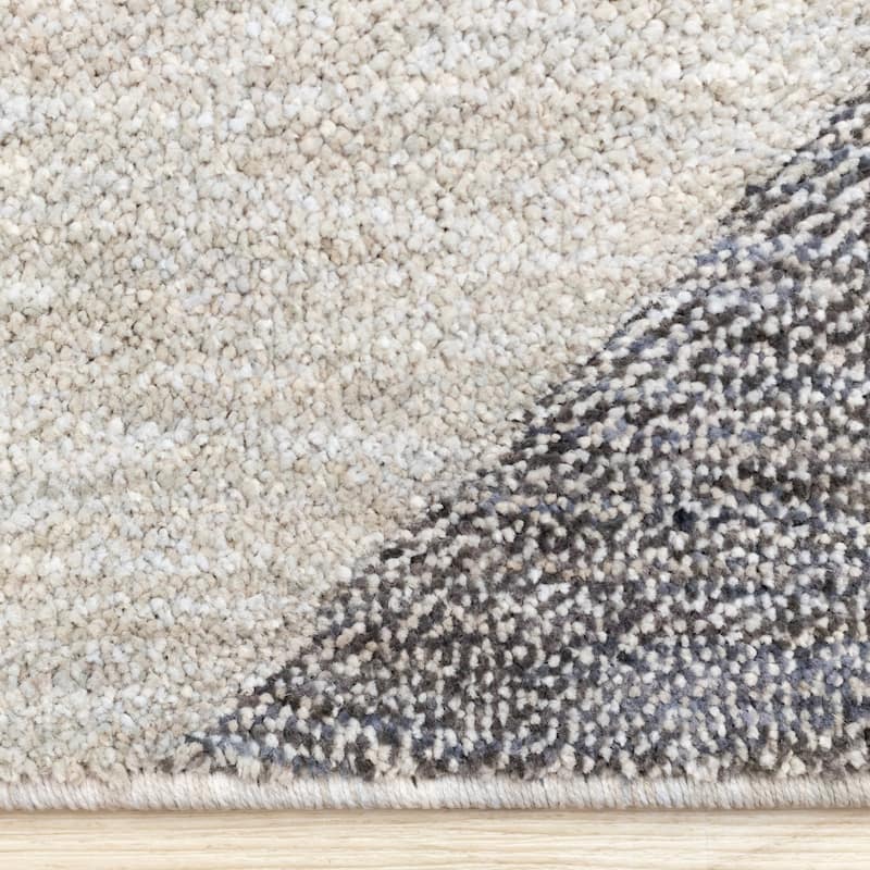 Caro Collection - Recycled Polyester Geometric Pink Taupe Area Rug