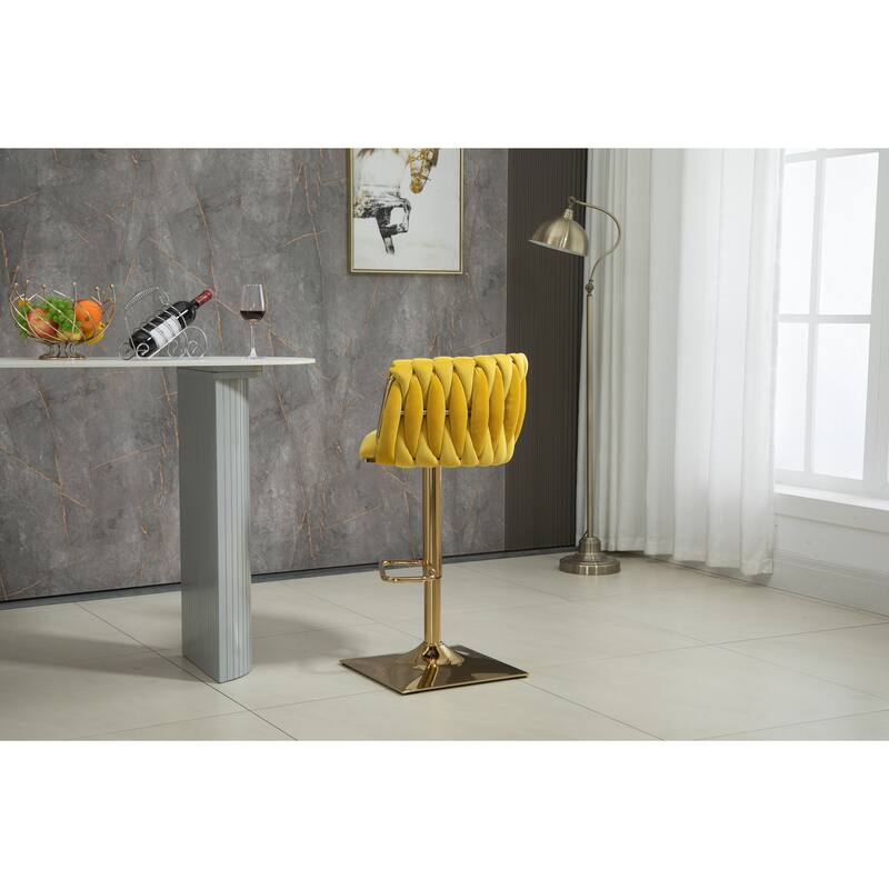 Handwoven Barstools Mustard Velvet Bar Stools Chair Bistro Stool Bed