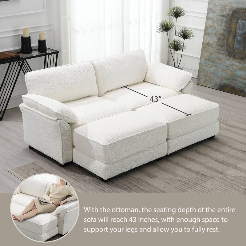 81" Modular Convertible Sectional Sofa Bed Set