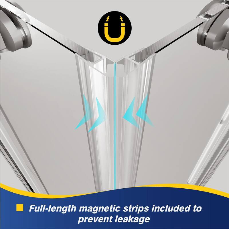 i-Homare 36 in.D x 36 in. W x 72 in. H Corner Shower Enclosure with Double Sliding Doors