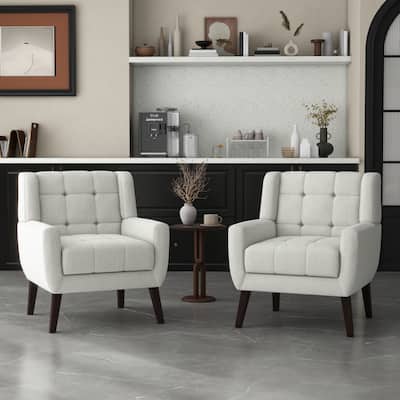 Set of 2 Tufted Upholstered Accent Armchair
