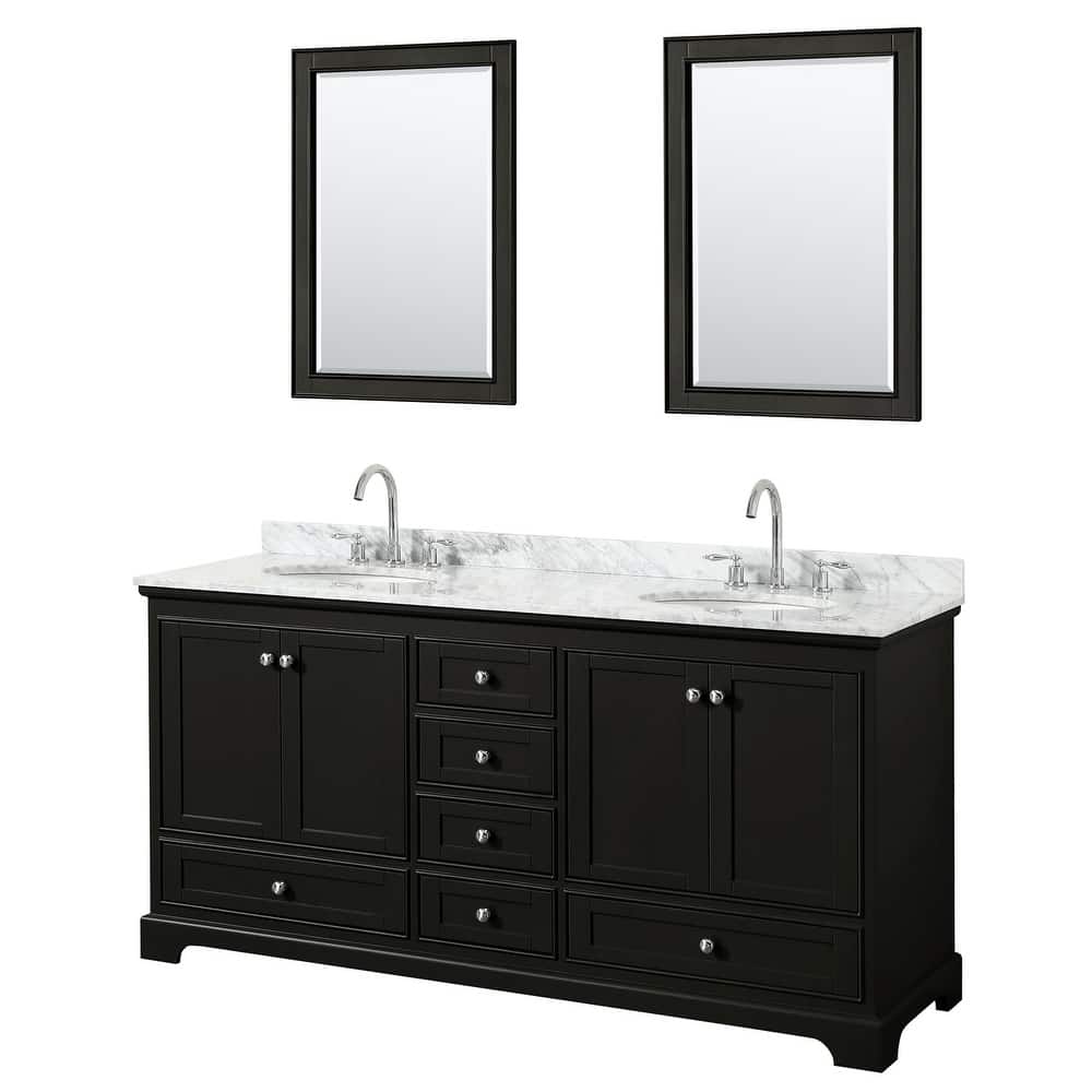 Wyndham Collection Deborah 72" Free Standing Double Vanity Set with