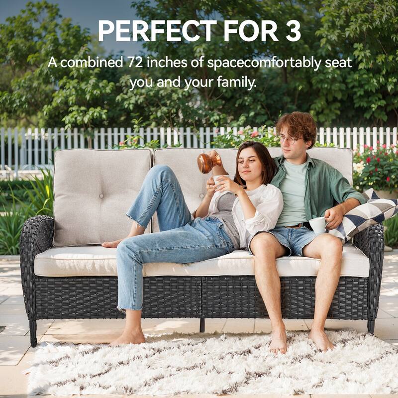 5 Pieces Rocker Chairs Patio Sofa with Table