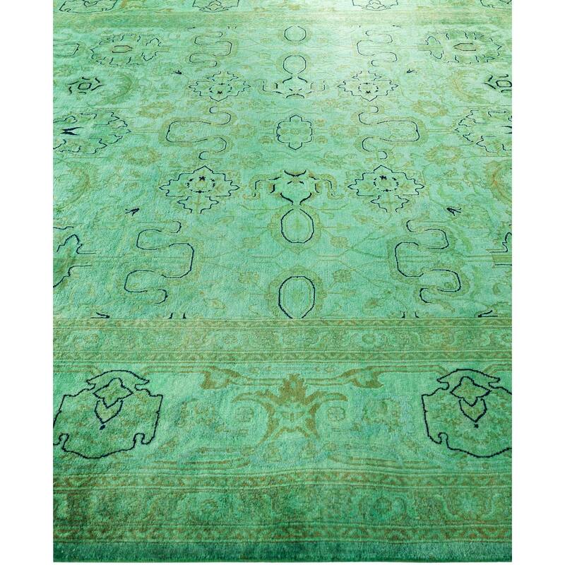 Overdyed One-of-a-Kind Hand-Knotted Area Rug - Green - 8' 1" x 10' 3"