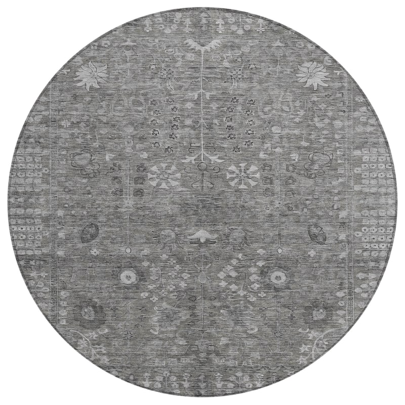 Machine Washable Indoor/ Outdoor Traditional Classic Chantille Rug