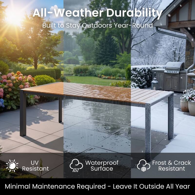 7/9/11-Piece Outdoor Dining Set Patio Aluminum Dining Table and Adjustable Folding Chairs