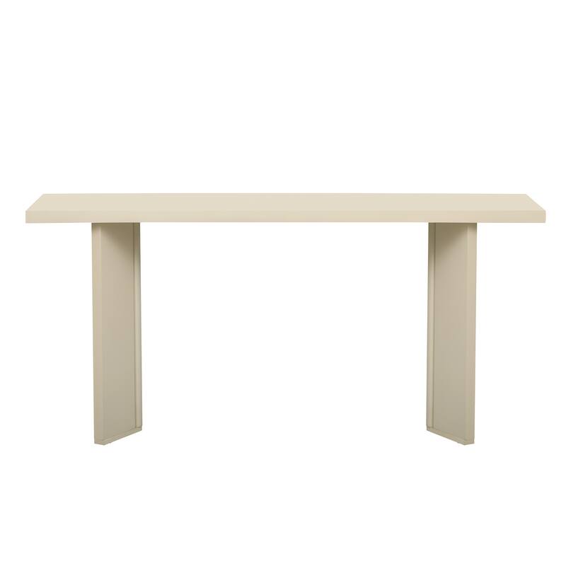 Stylish Console Table with Pine Veneer and Geometric Legs - Beige