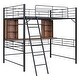 preview thumbnail 11 of 26, Space-Saving Metal Loft Bed with Desk and Storage Shelves