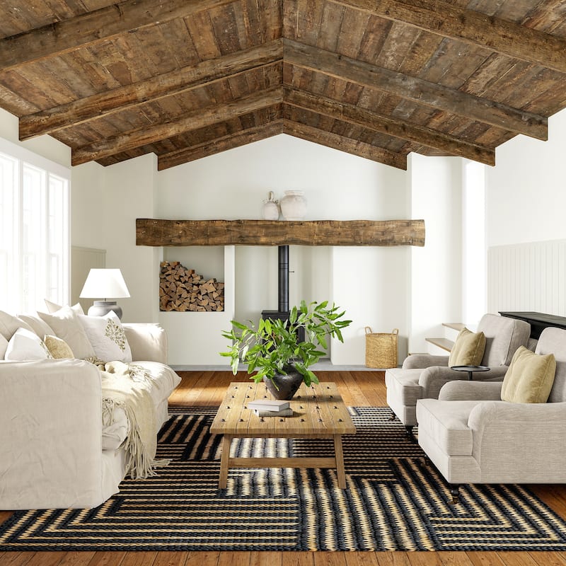 Grassland Handwoven Jute Area Rug - 8'6" x 11'6" - Black