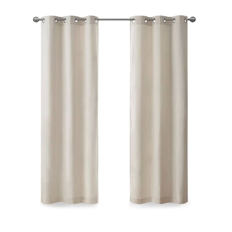 Basketweave Room Darkening Curtain Panel Pair