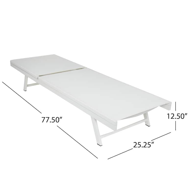 Outdoor aluminum frame mesh chaise lounge chair