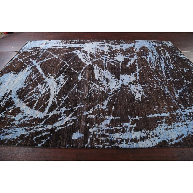 Vegetable Dye Abstract Oriental Living Room Area Rug Wool Hand-knotted - 8'11" x 11'10"