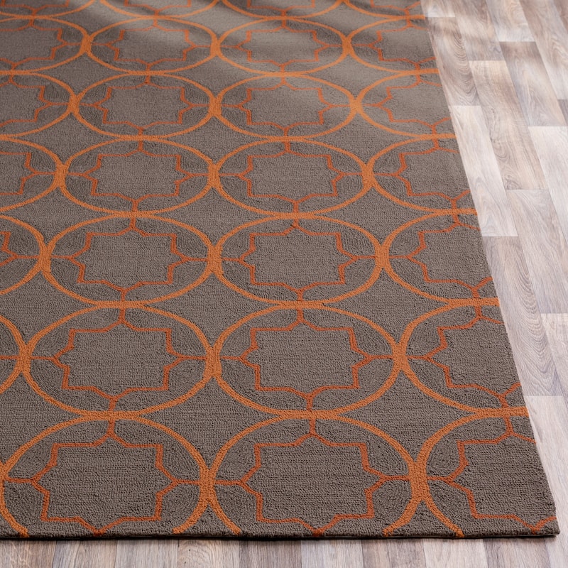 Hand-hooked Dolly Contemporary Geometric Indoor/ Outdoor Area Rug