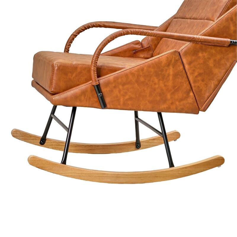 Nursery Rocking Chair Upholstered Modern Rocking chair with Wingback & Armrest Tall Back Accent Glider Rocker Chairs