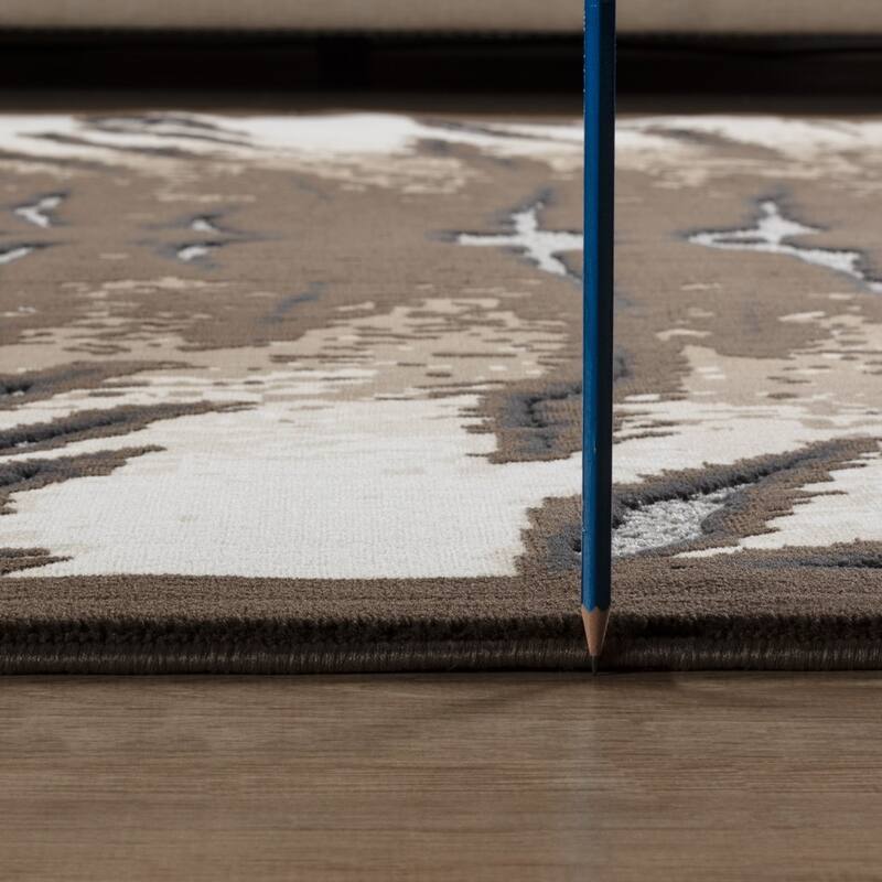 Brown 7 ft. 10 in. x 10 ft. 3 in.Luxury Area Rug, 0.43 Pile Height – Sophisticated Warmth for Any Room - 6' x 7'