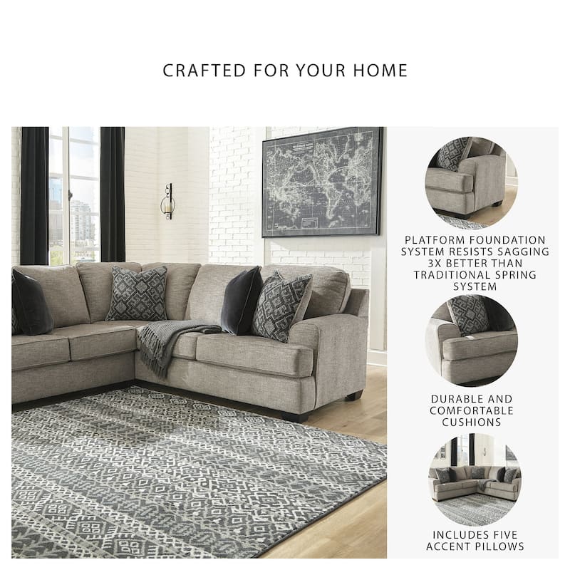 Signature Design by Ashley Bovarian Beige and Grey 2-Piece Sectional Sofa
