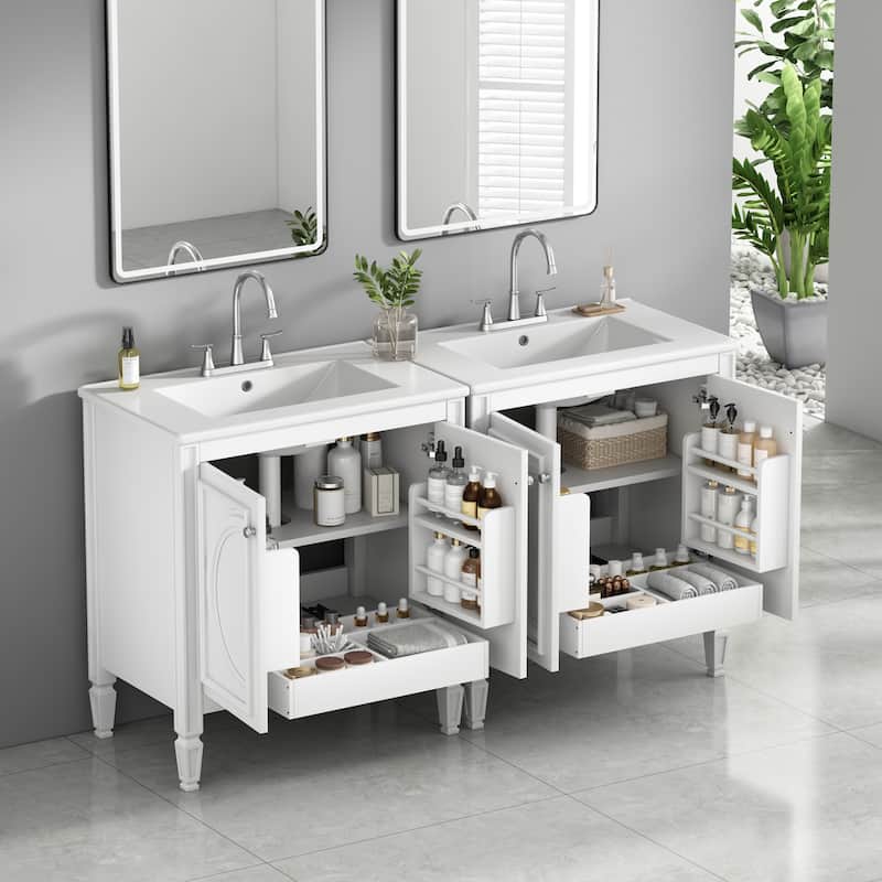 Christopher Knight Home - Alice Wooden Storage Bathroom Vanity with Sink