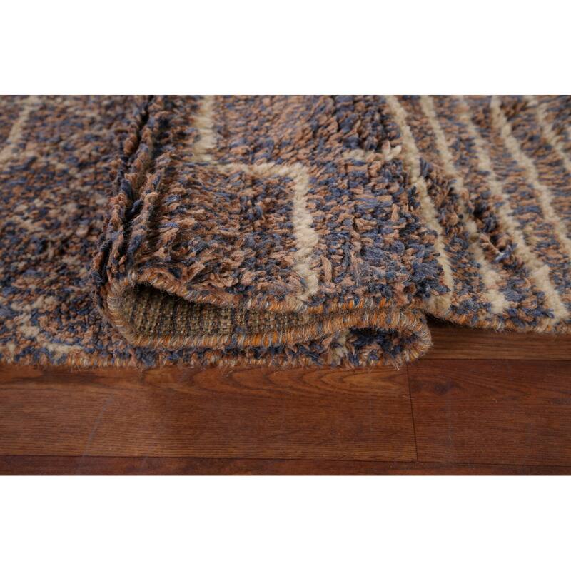 Plush Moroccan Area Rug Hand-Knotted Wool Carpet - 6'9" x 10'3"