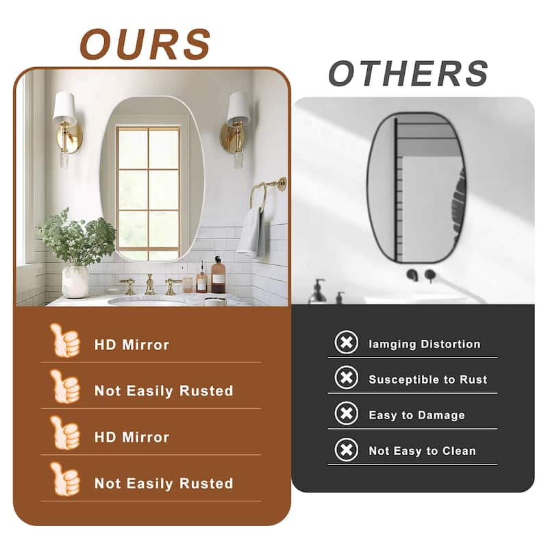 Oval Wall Mirror Bathroom Mirror for Over Sink