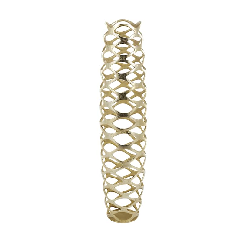 Aluminum Metal Geometric Tall Cutout Decorative Vase - Gold - Roche River Decor