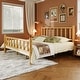 preview thumbnail 11 of 16, Farmhouse Log Bed Frame - Queen Size Rustic Pine Wood Construction