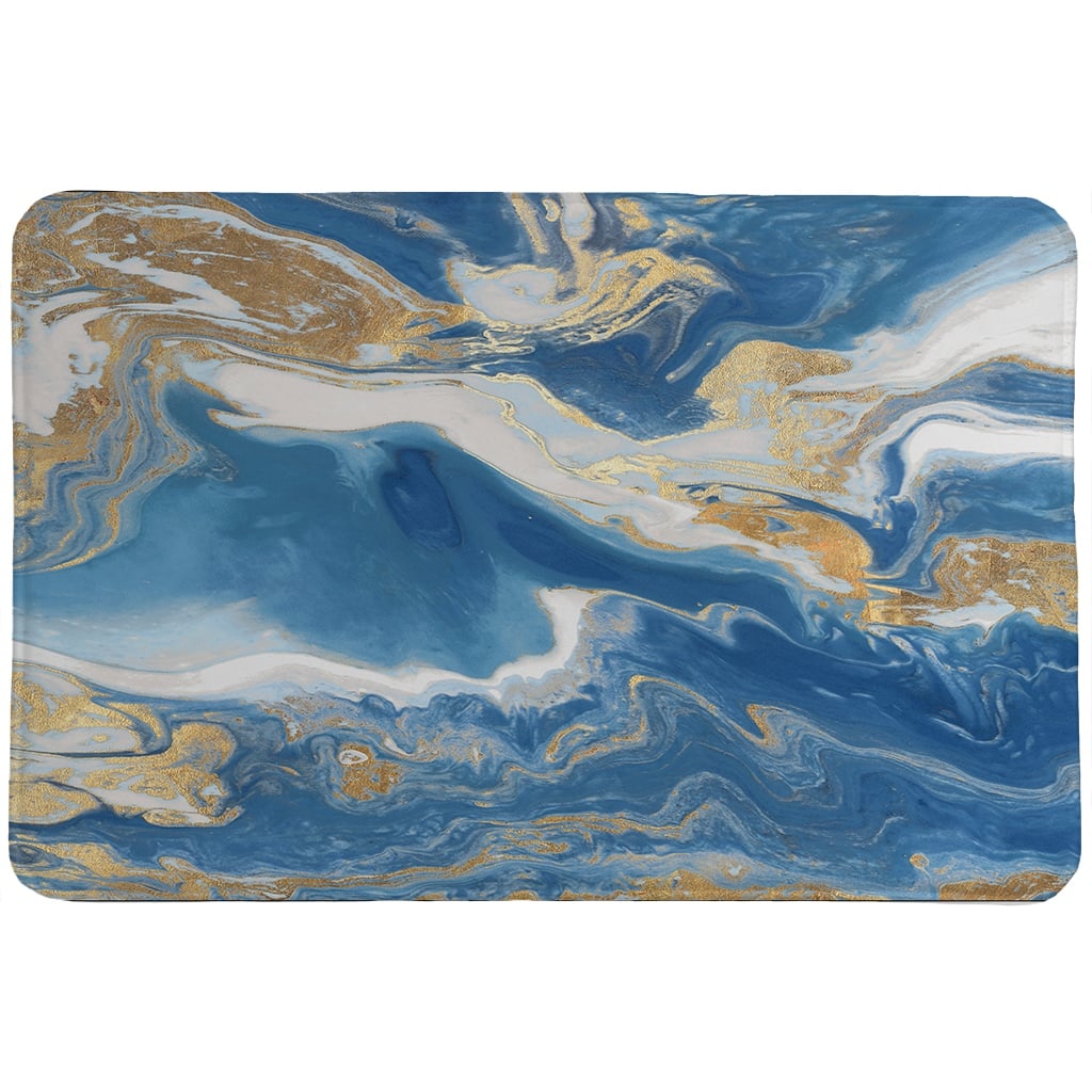 Blue and Gold Serenity Memory Foam Rug
