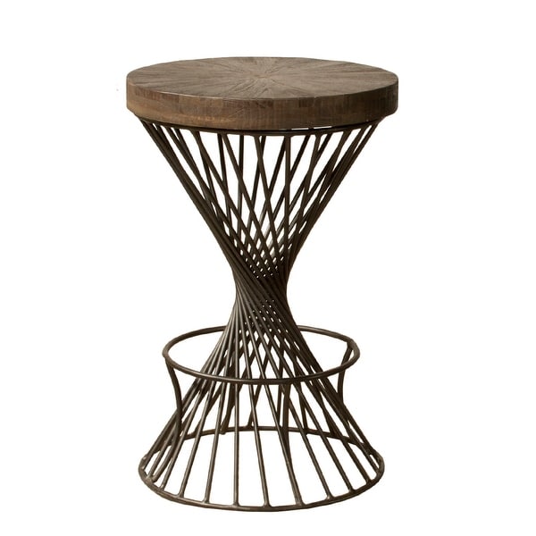 Hillsdale Furniture 4-826S Kanister 17" Wide Metal Framed Mid-Century Modern Counter Stool - White