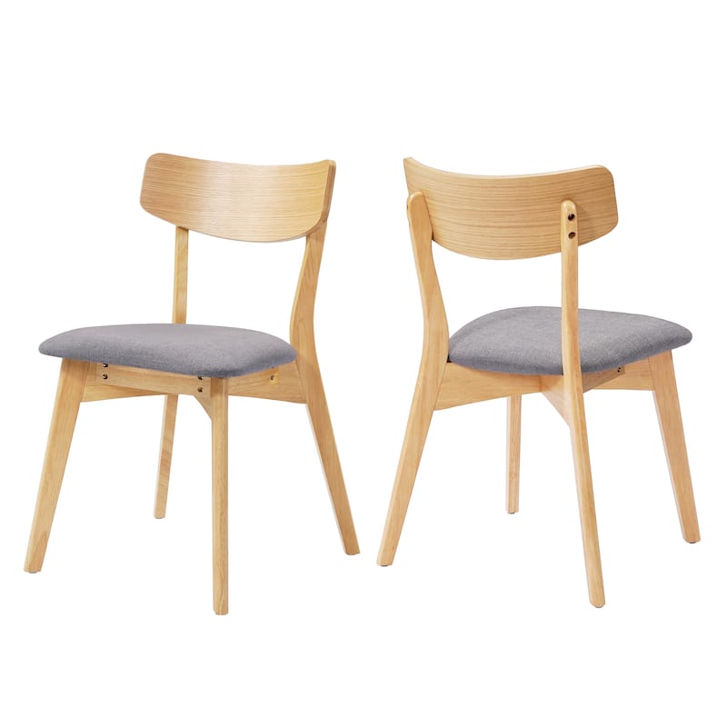 Chazz Mid-Century Modern Upholstered Rubberwood Dining Chairs (Set of 2/4) by Christopher Knight Home