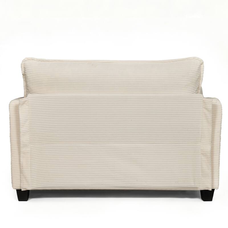 2-in-1 Convertible Corduroy Sofa Bed with Storage, High-Rebound Sponge & Solid Wood Frame