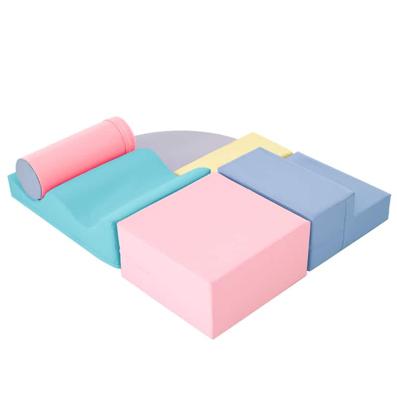 6-Piece Kids Climb and Crawl Foam Play Set,Educational Activity Toys