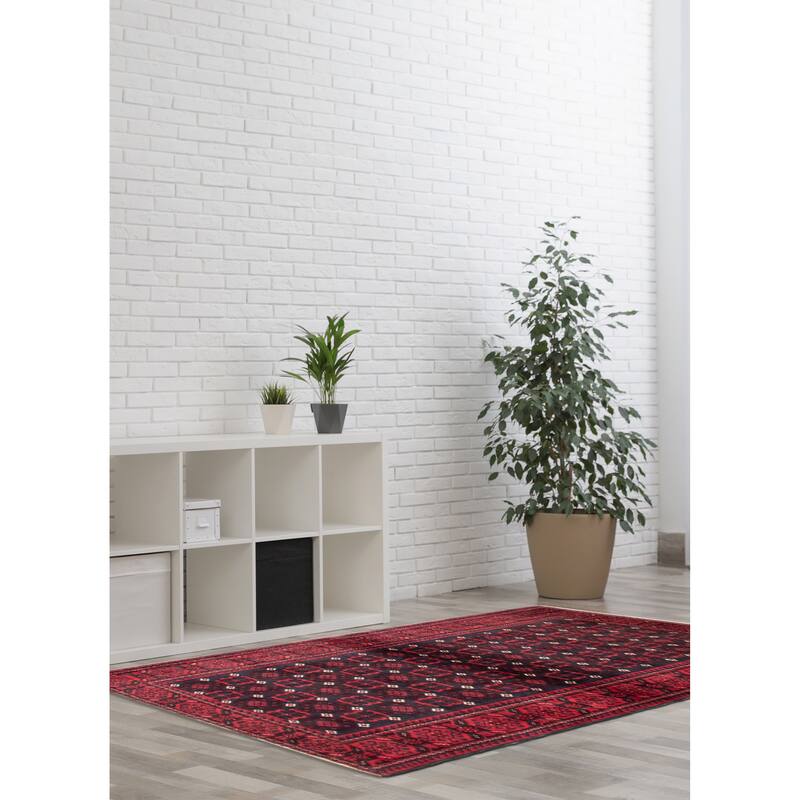 ECARPETGALLERY Hand-knotted Royal Baluch Navy, Red Wool Rug - 3'4 x 6'1