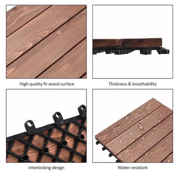 Shop 12 X 12 Patio Pavers Floor Interlocking Wood Patio Tiles