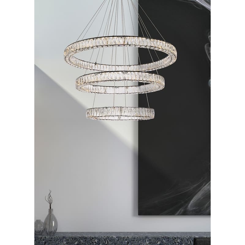Indigo Home 41 inch LED triple ring chandelier