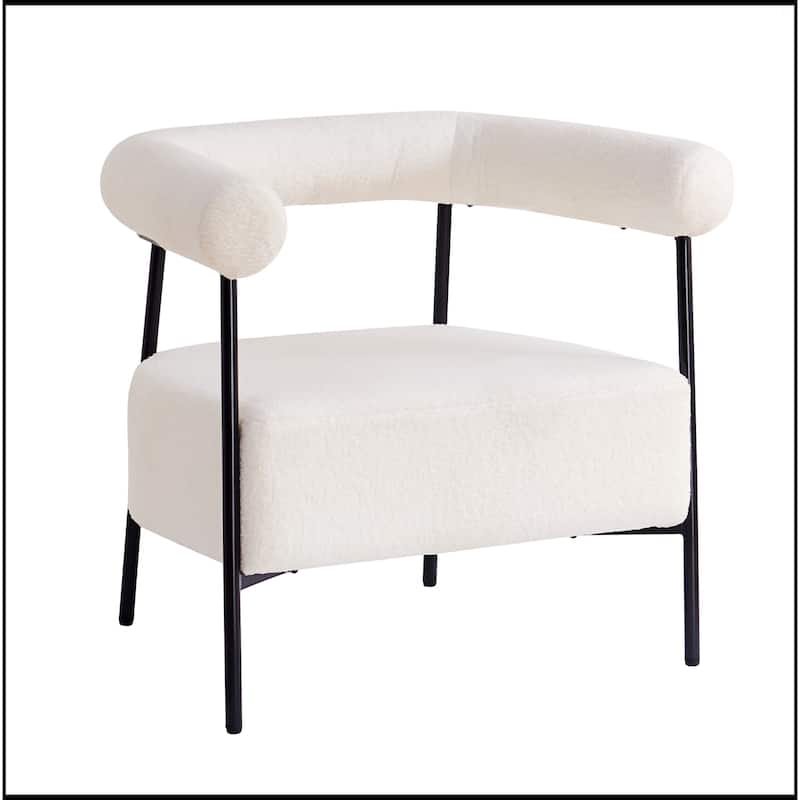 Modern Boucle Fabric Upholstered Accent Chair