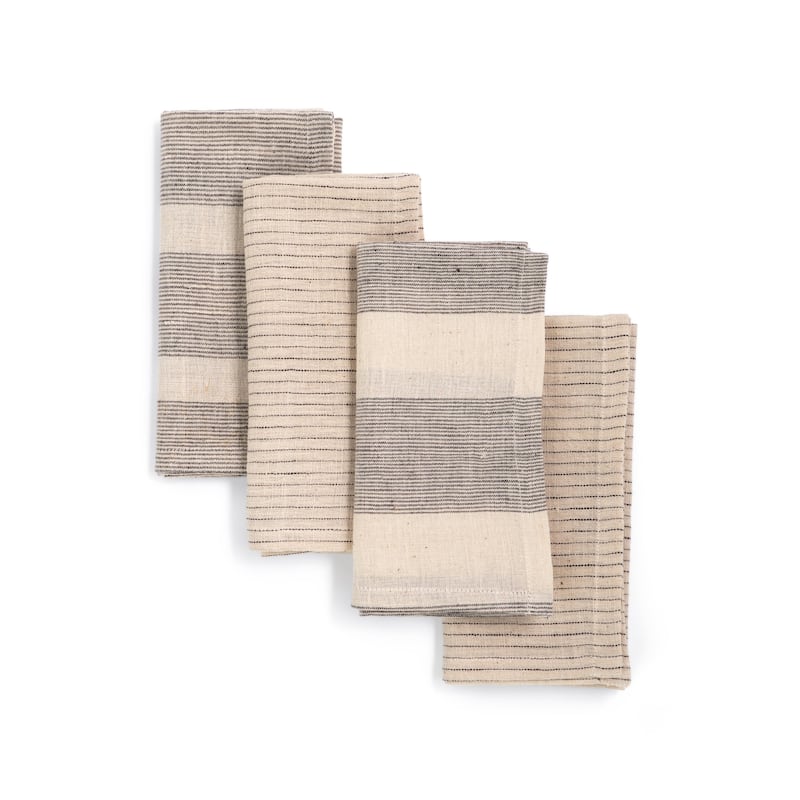 JOURNEY Organic Cotton Napkins - Handmade, Fair Trade, Eco-Dyed | Set of 4 | 16x16 inch by Sustainable Threads - 16"x16"
