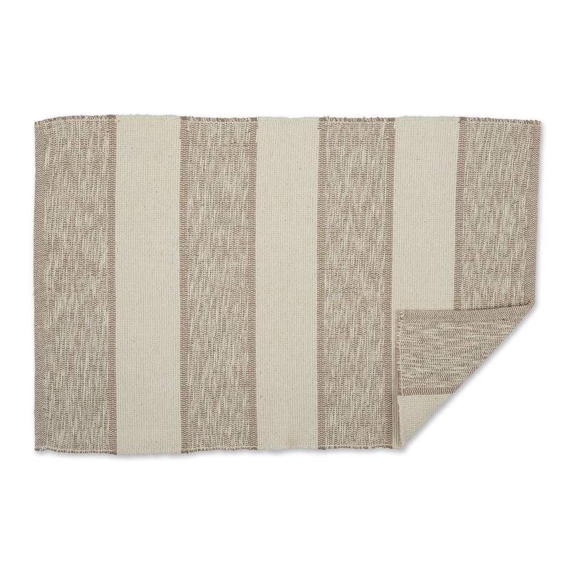 DII French Blue Variegated Plaid Recycled Yarn Rug (Set of 2) - Big