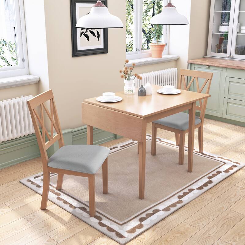 Versatile Folding Dining Table with Rubberwood Legs for Various Rooms - Natural