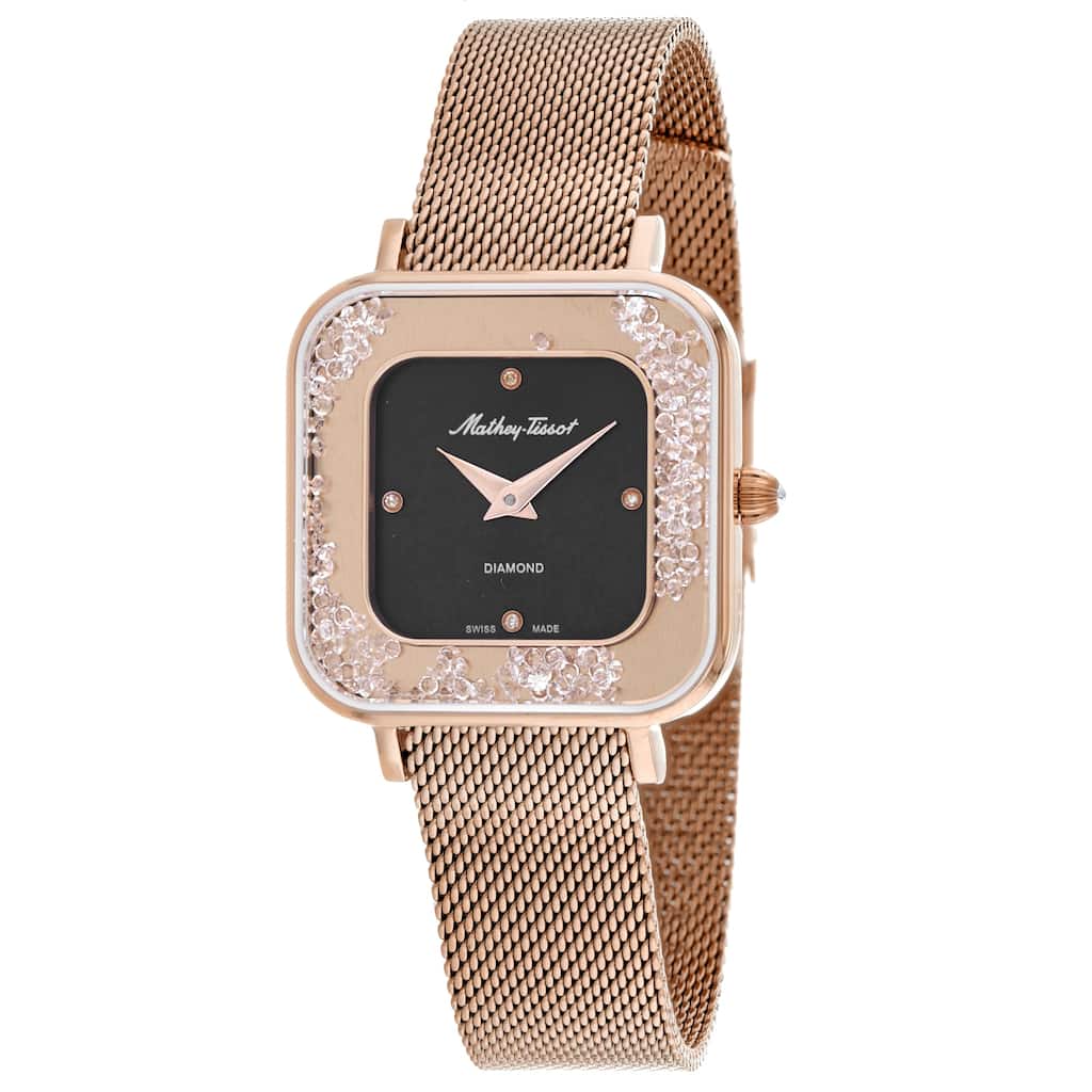 Mathey Tissot Women's Gemina Black Dial Watch - D984SPN - 6 (36)