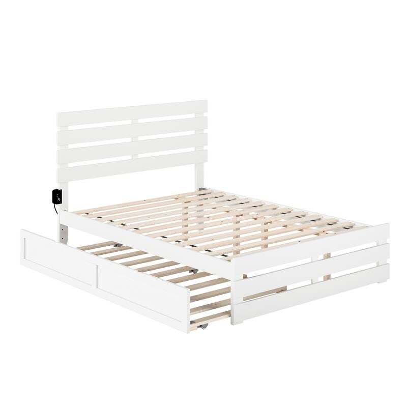 Oxford Bed with Footboard and USB Turbo Charger with Twin Trundle