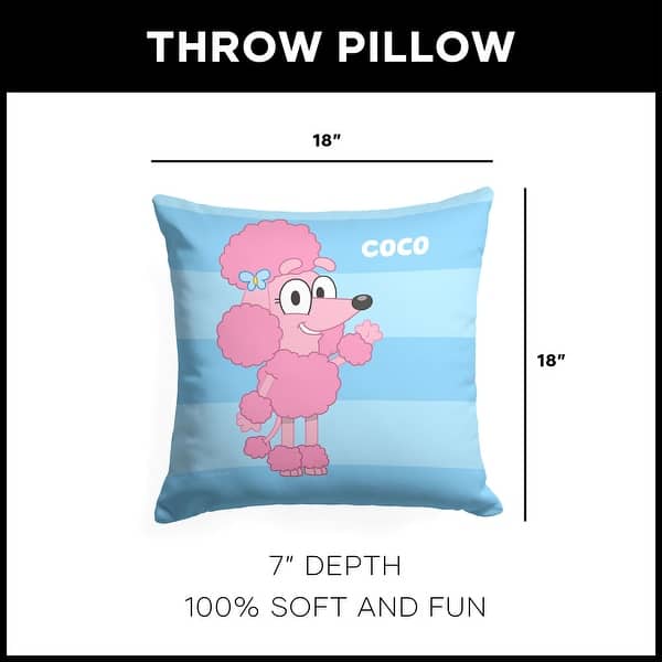 Bluey Roll Call Coco 18 Inch Throw Pillow