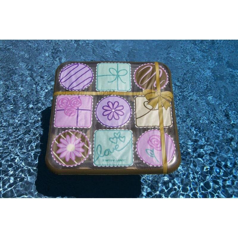 73" Inflatable Brown and Purple Square Chocolate Box Designed Swimming Pool Raft Float 73-Inch
