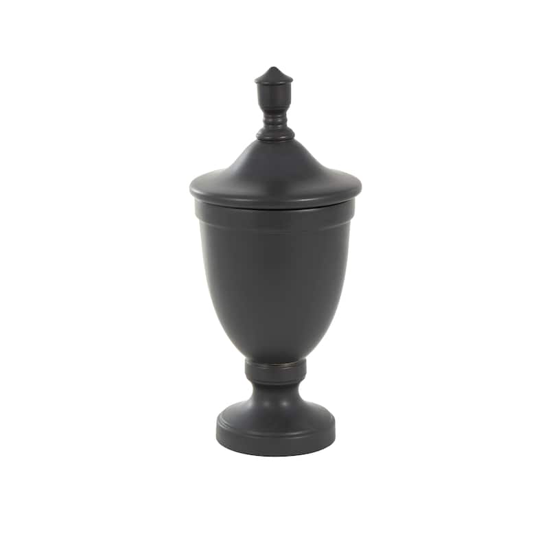 Black or White Ceramic Fluted Urn Shaped Decorative Jars with Lid