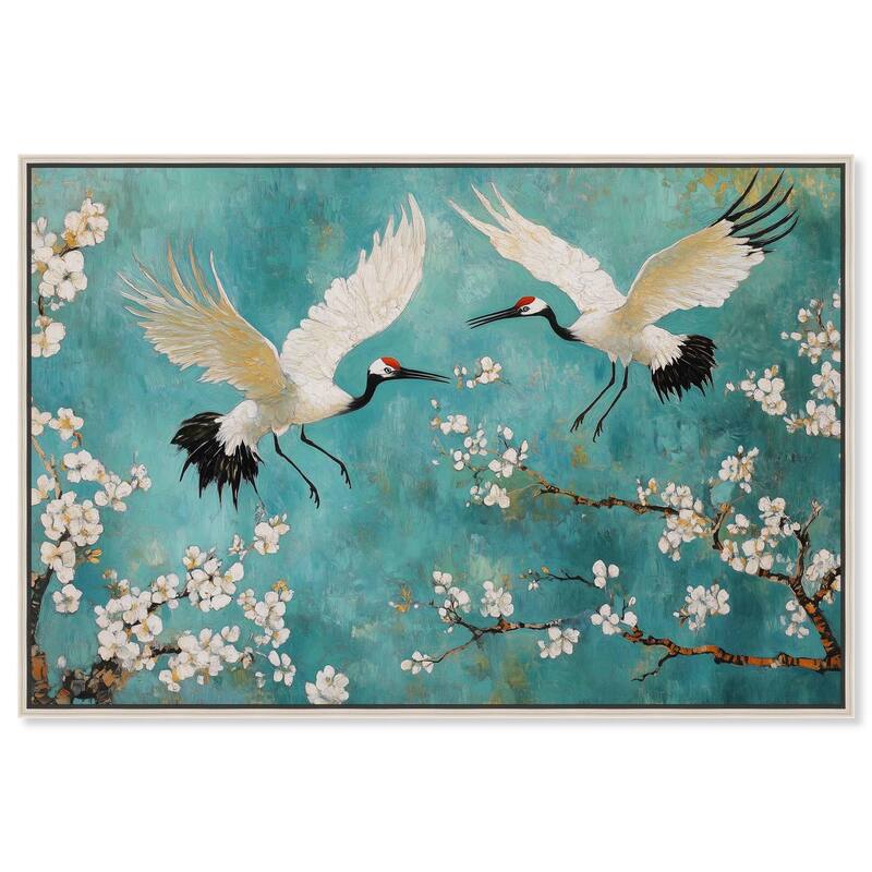 Gentle Tiger Nap Canvas Elegant Birds by Art Remedy - Silver - 45" x 30"