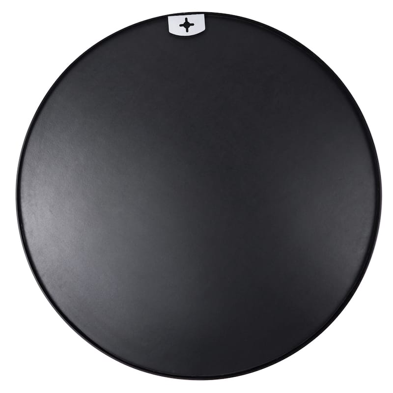 36 Inch Brushed Aluminum Frame Black Round Wall Mirror